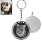 Round medallion cat silhouette key ring